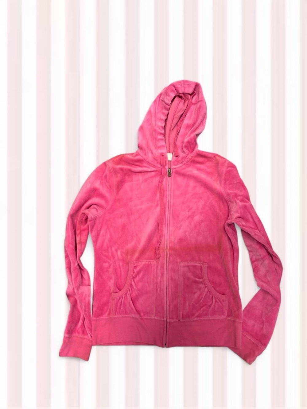 SO Women's Hot Pink Velour Zip-Up Hoodie